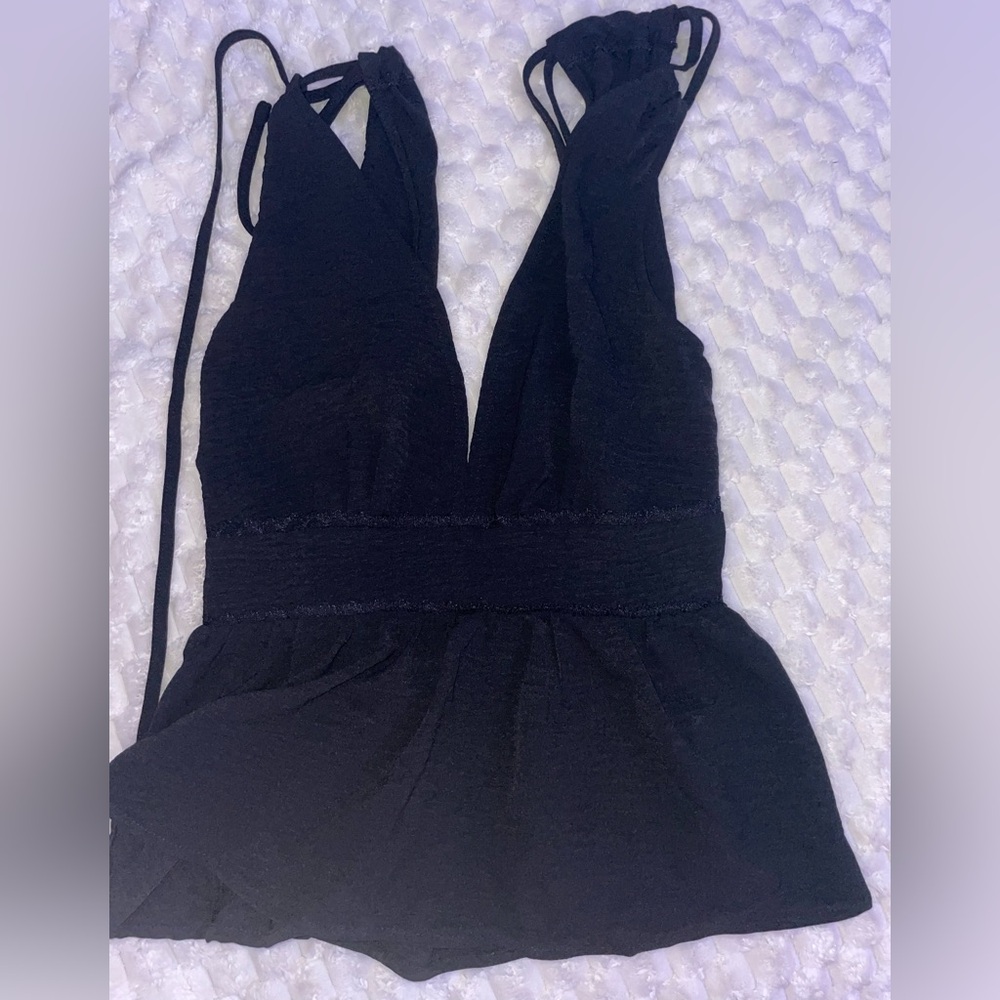 SHEIN Navy Blue Sheer Top